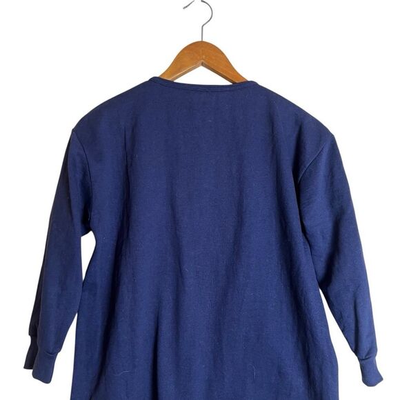 Anthony Richard’s navy fleece sweater. Size small - Picture 5 of 7